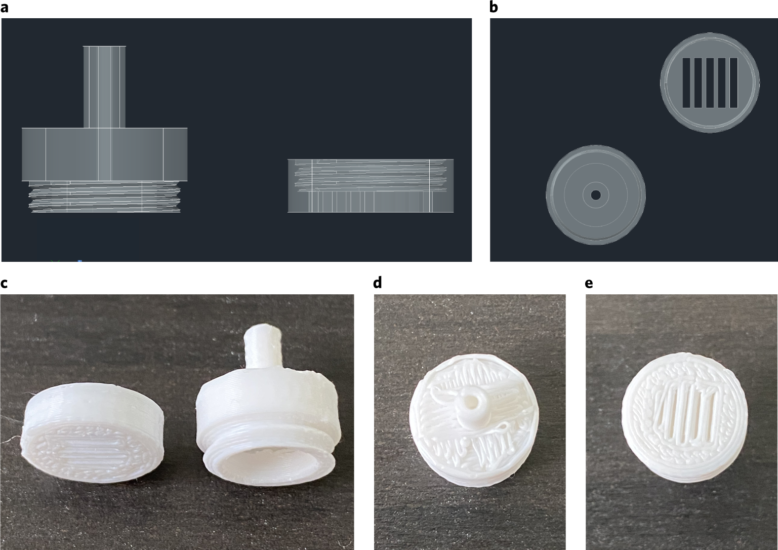 Fig. 3: The design of the chemical cartridge and a 3D-printed product.