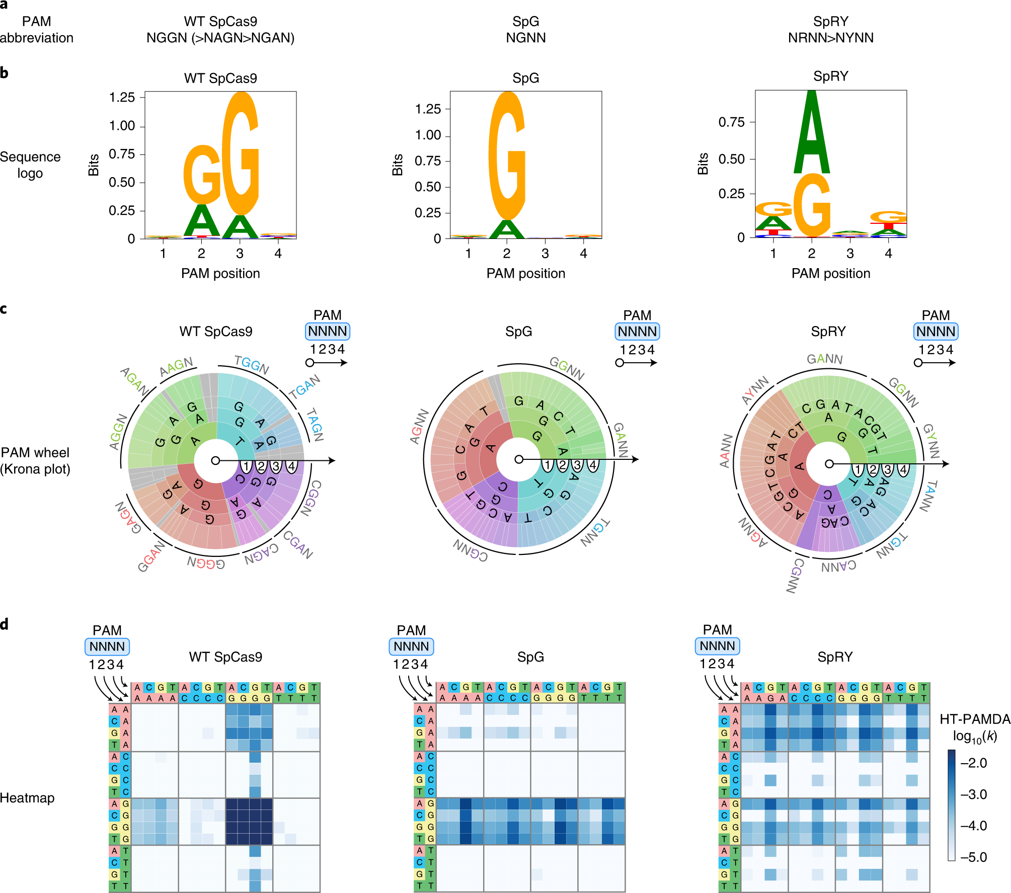Fig. 4: Representations of Cas enzyme PAM preference.