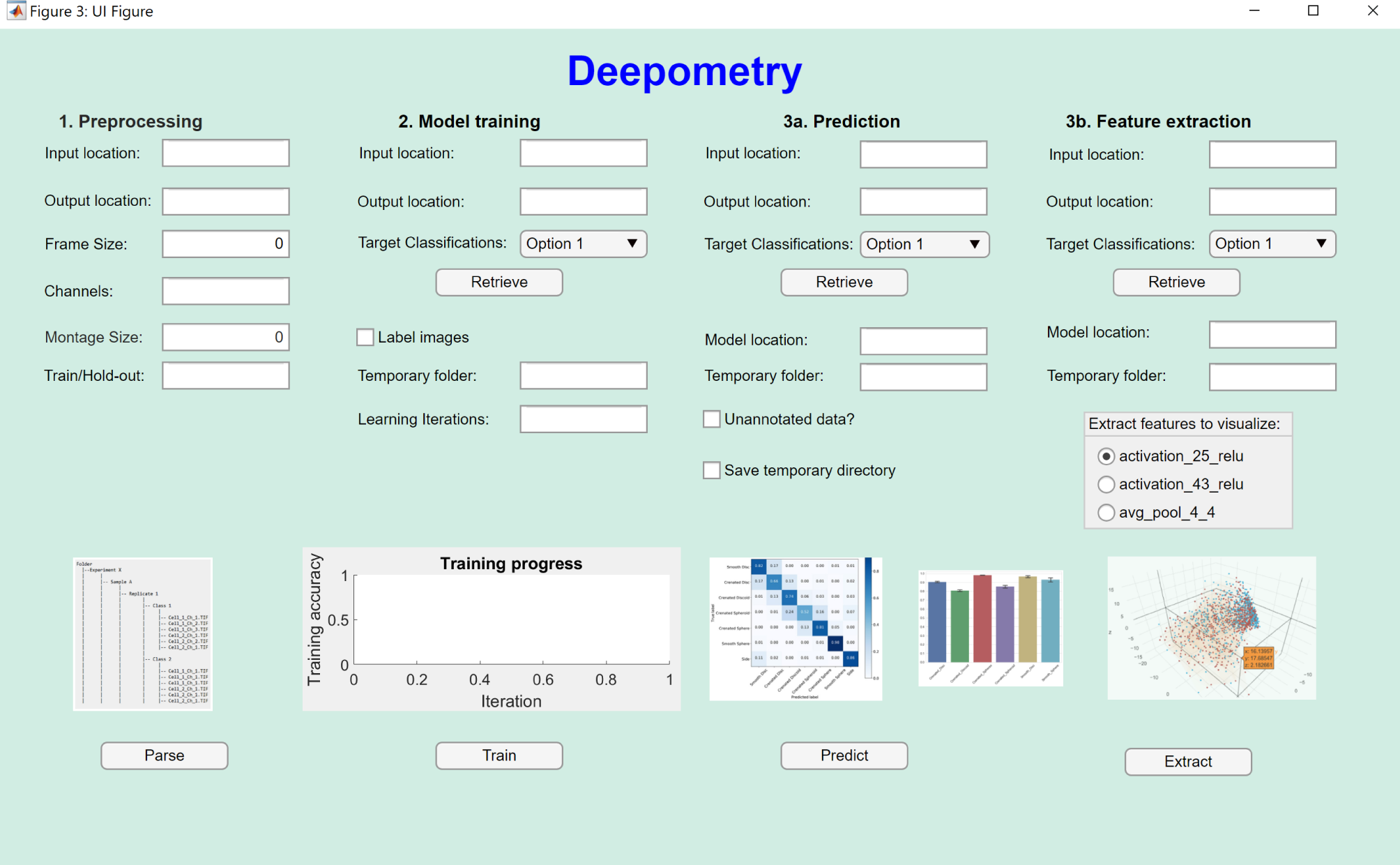 Fig. 4: Screenshot of the Deepometry GUI (MATLAB version).
