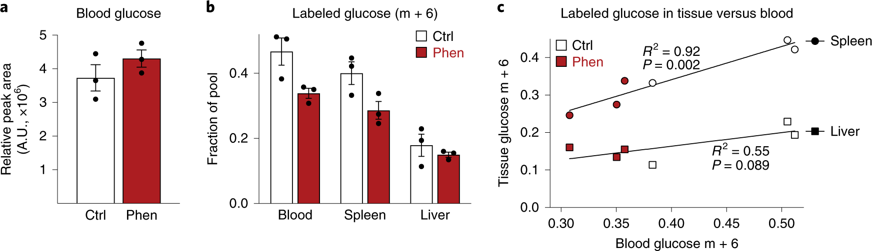 Fig. 4: Blood glucose enrichment of 13C-glucose label in Listeria-infected mice.