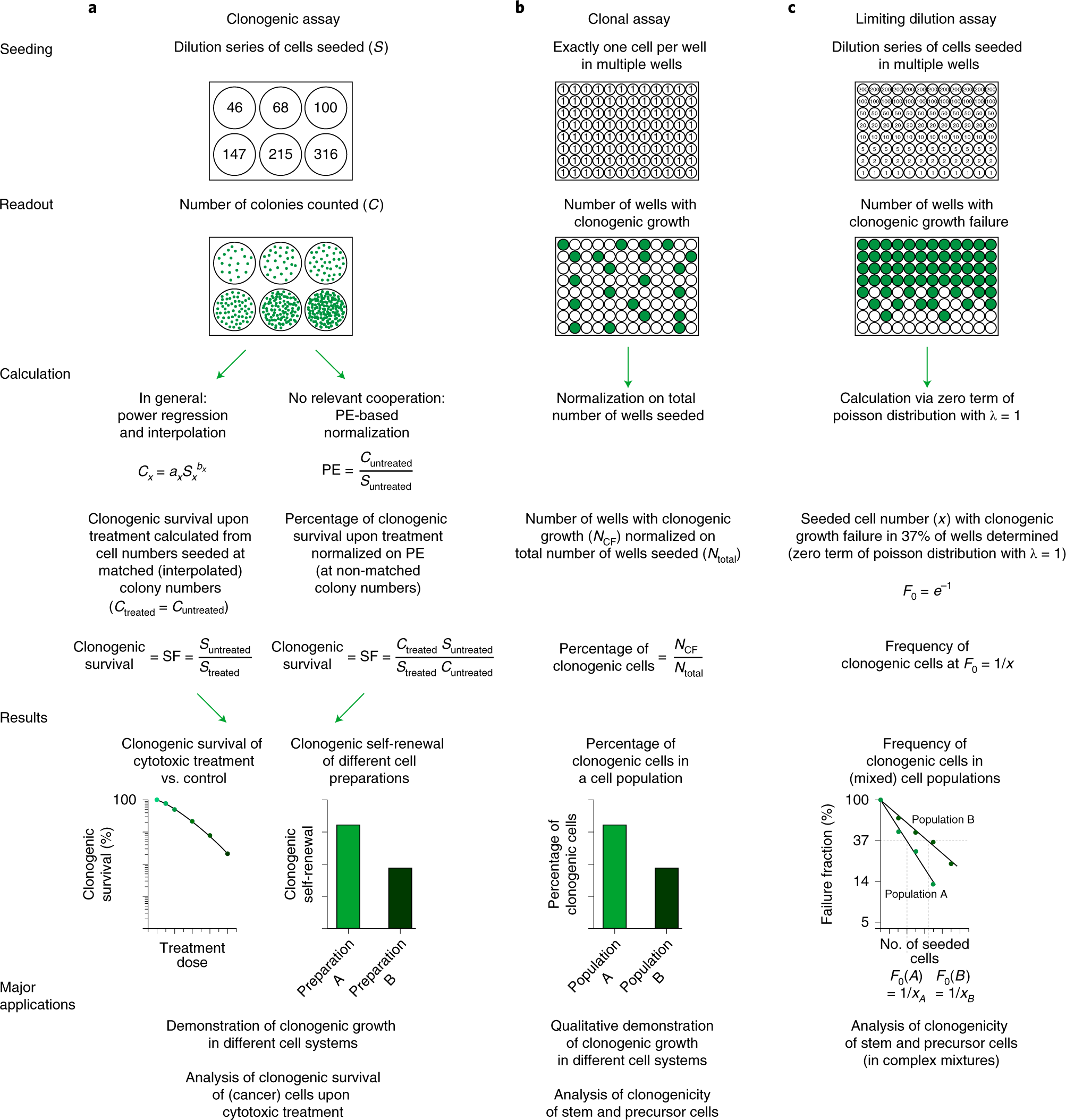 Fig. 2: Comparison of different assay principles to assess clonal cell growth.