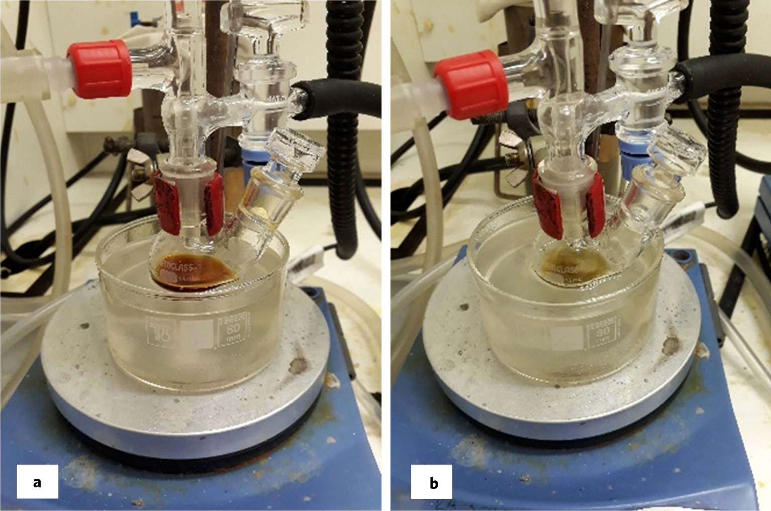 Fig. 9: Suzuki-Miyaura cross-coupling of 3,5-dibromoaniline and 3,5-bis(trifluoromethyl)phenyl)boronic acid.