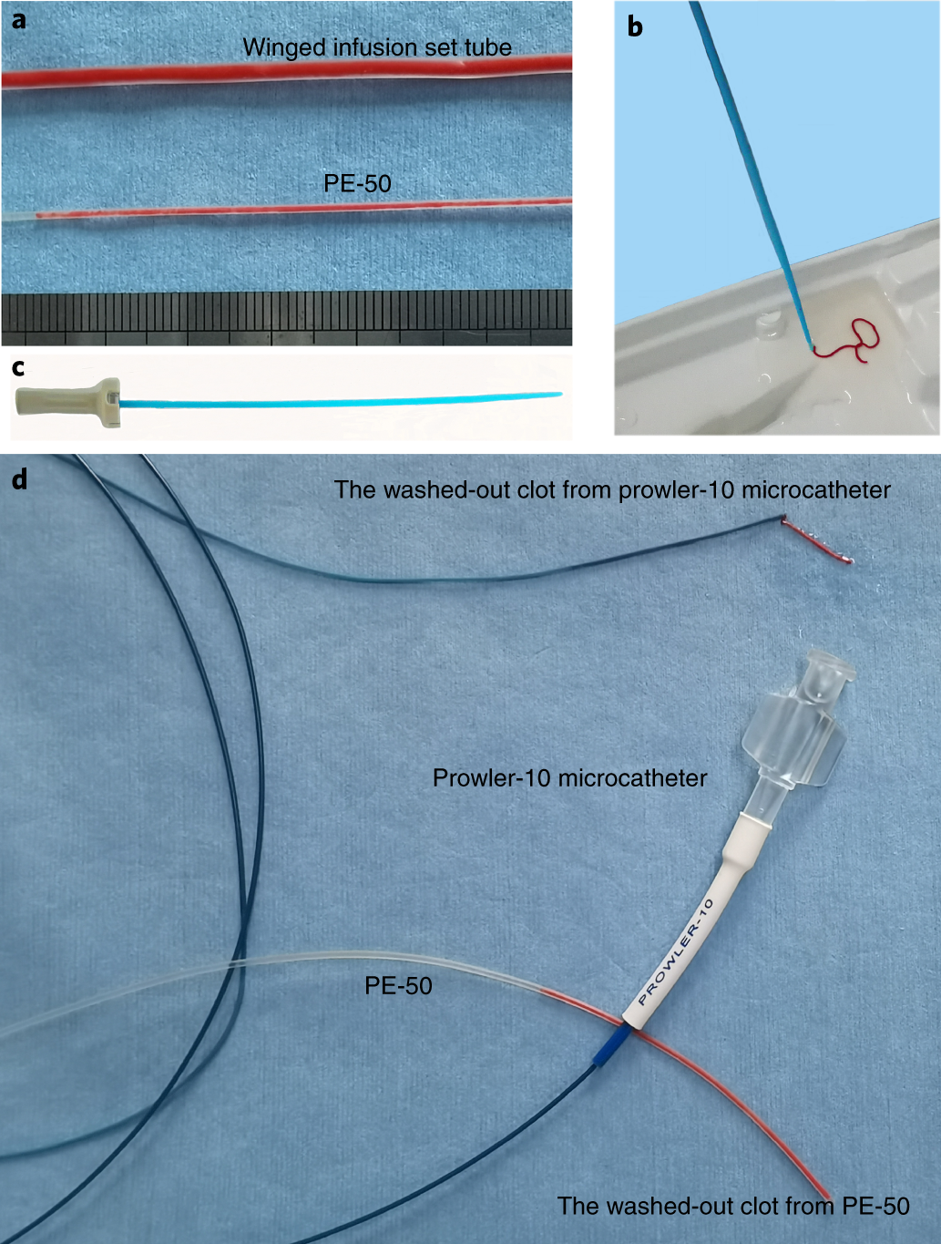 Fig. 3: Preparing the clot and testing its feasibility in vitro.