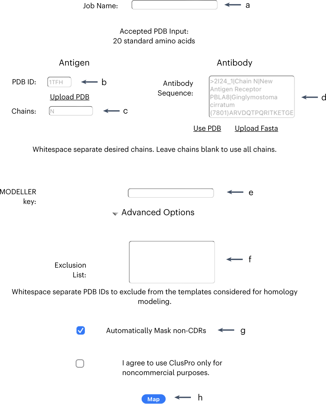 Fig. 5: AbeMap initial job submit page.