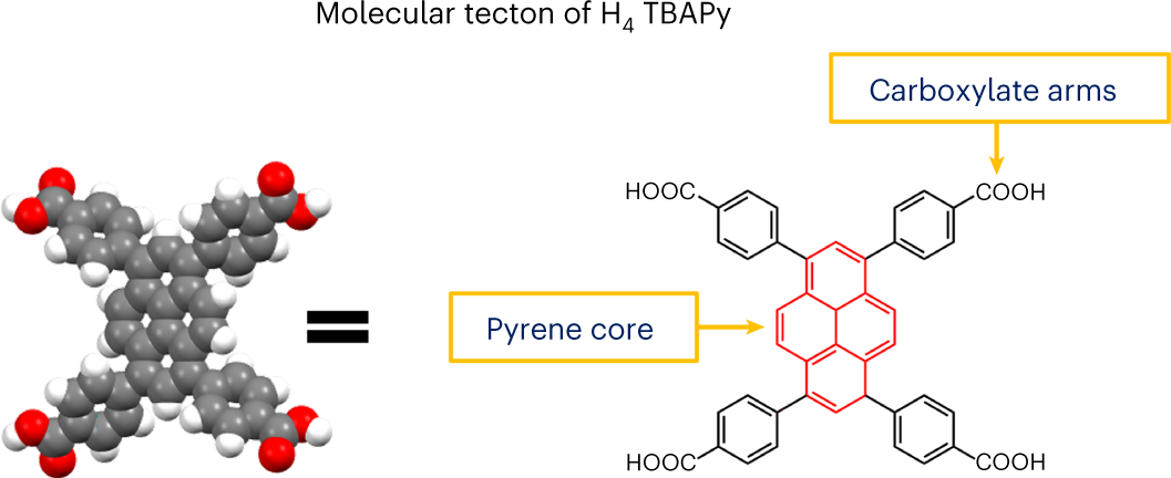 Fig. 1: The molecular tecton of H4TBAPy.