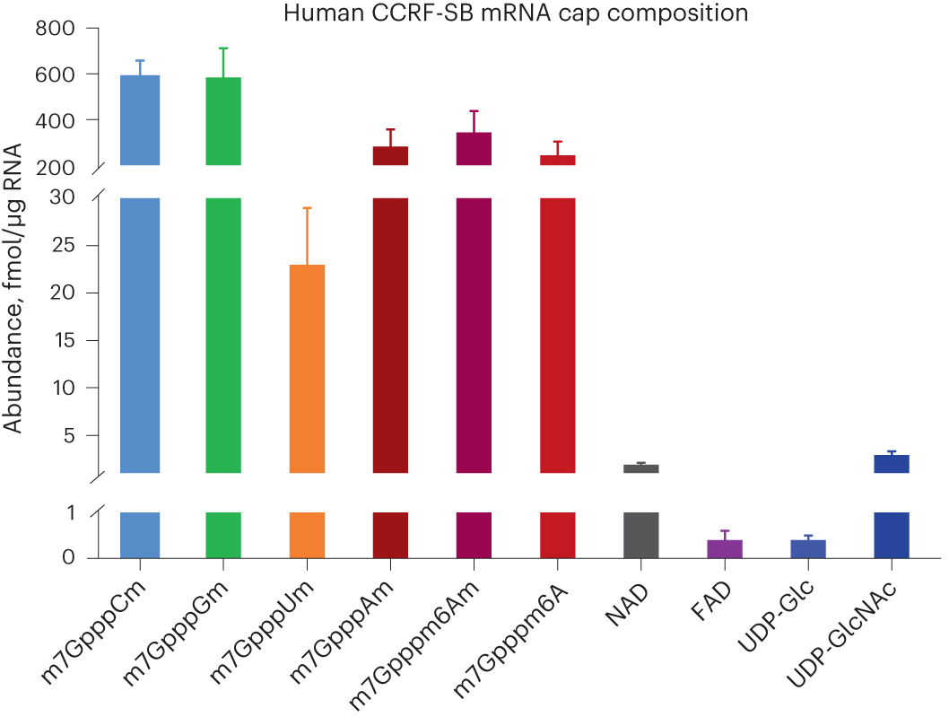 Fig. 7: Analysis of LC–MS data for CNs in mRNA from human CCRF-SB cells.