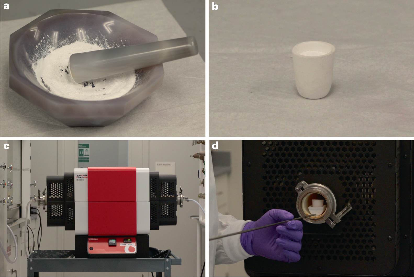 Fig. 2: Synthesis of bulk mechanoluminescent materials via solid-state reactions.