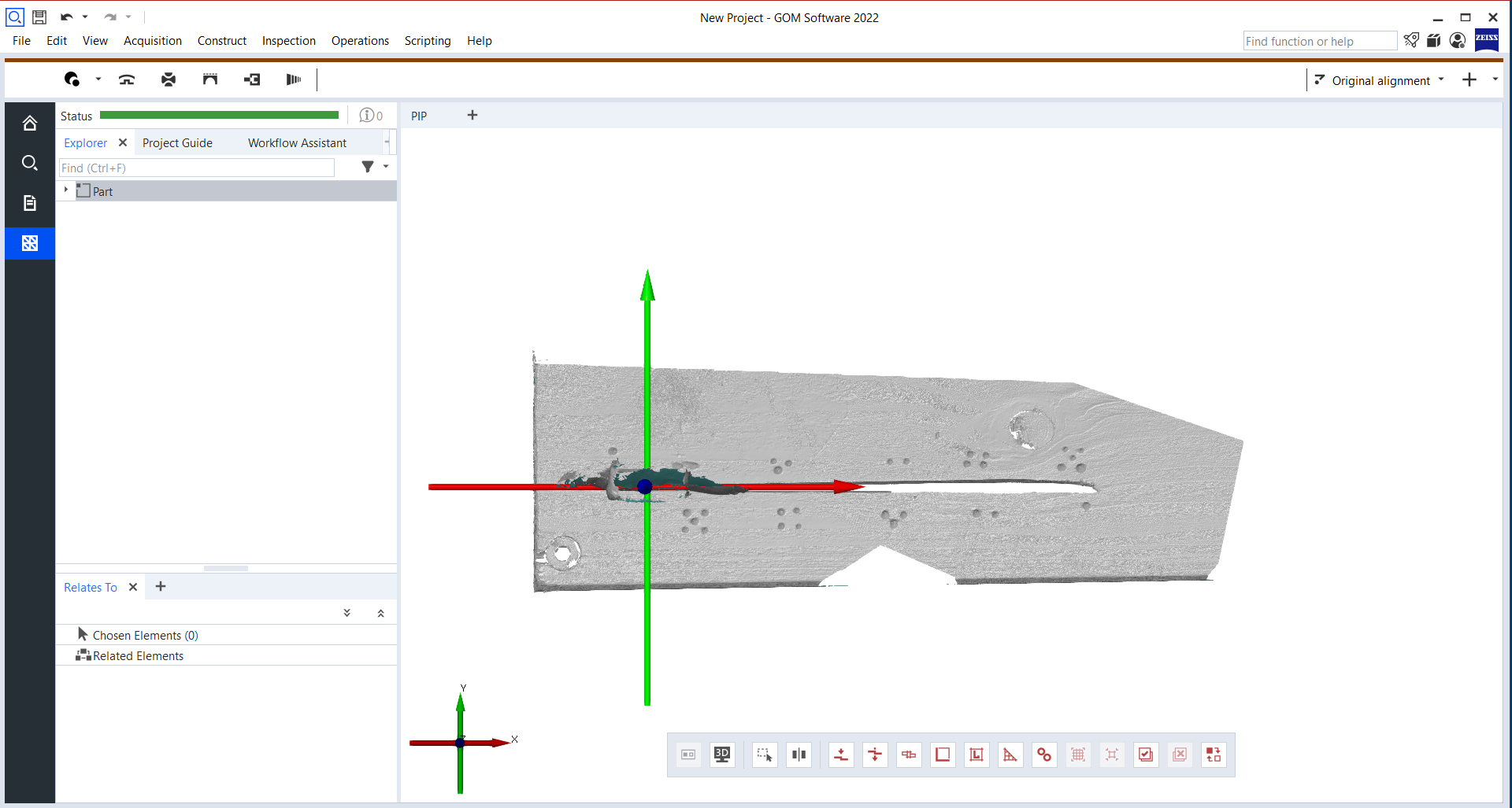 The cutting groove on wood plate OFA-WP1 oriented along the x-axis with the origin at the starting point of the cutting groove. The cutting groove on wood plate OFA-WP1 oriented along the x-axis with the origin at the starting point of the cutting groove.