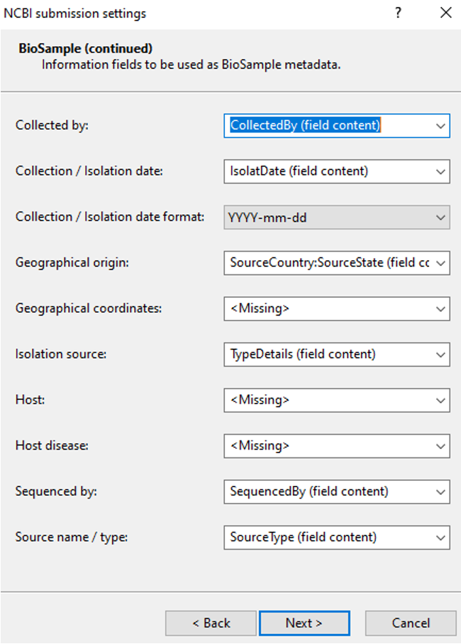 Fig 3. NCBI Submission Template: BioSample 2 Fig 3. NCBI Submission Template: BioSample 2