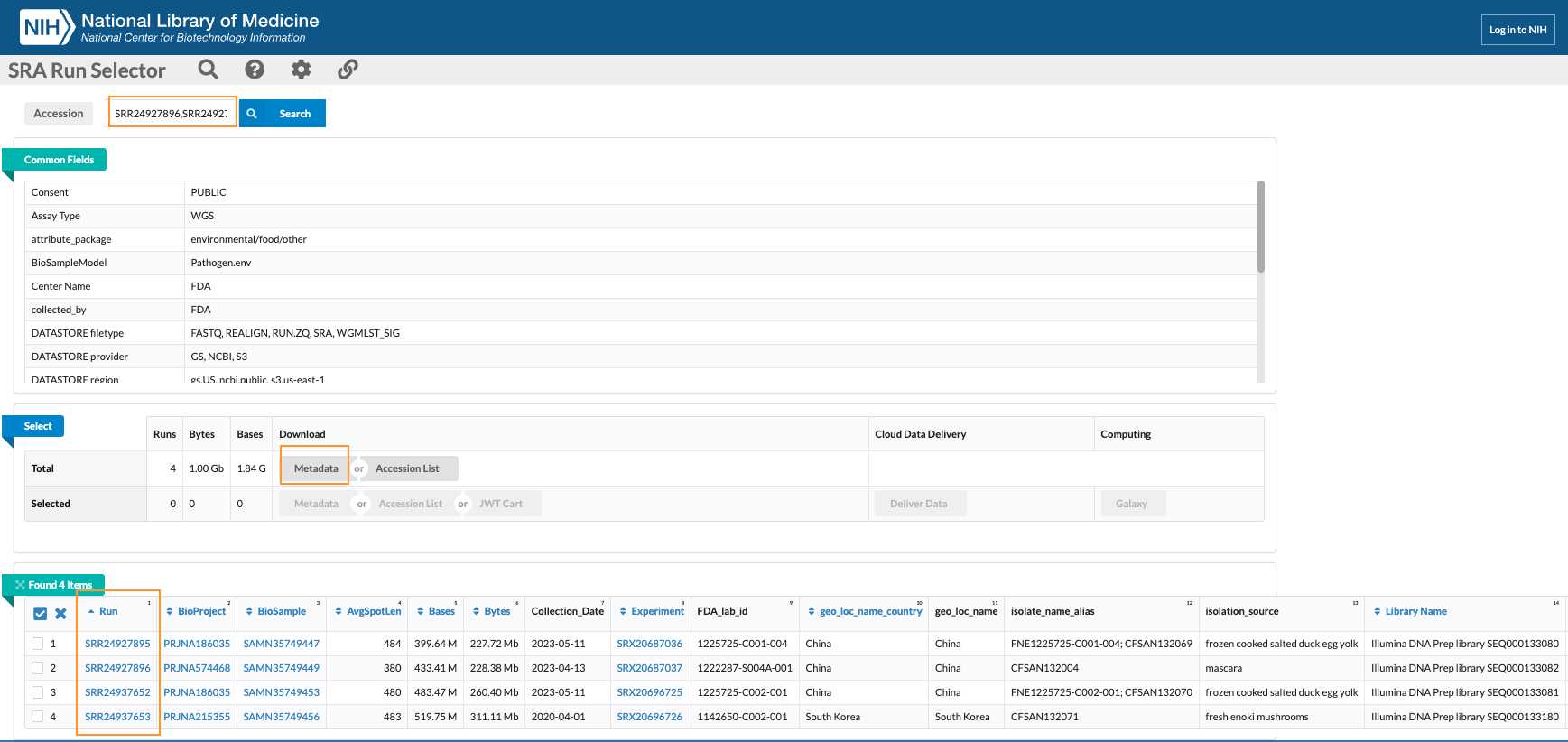 Isolate and experimental metadata displayed in tabular format. Isolate and experimental metadata displayed in tabular format.