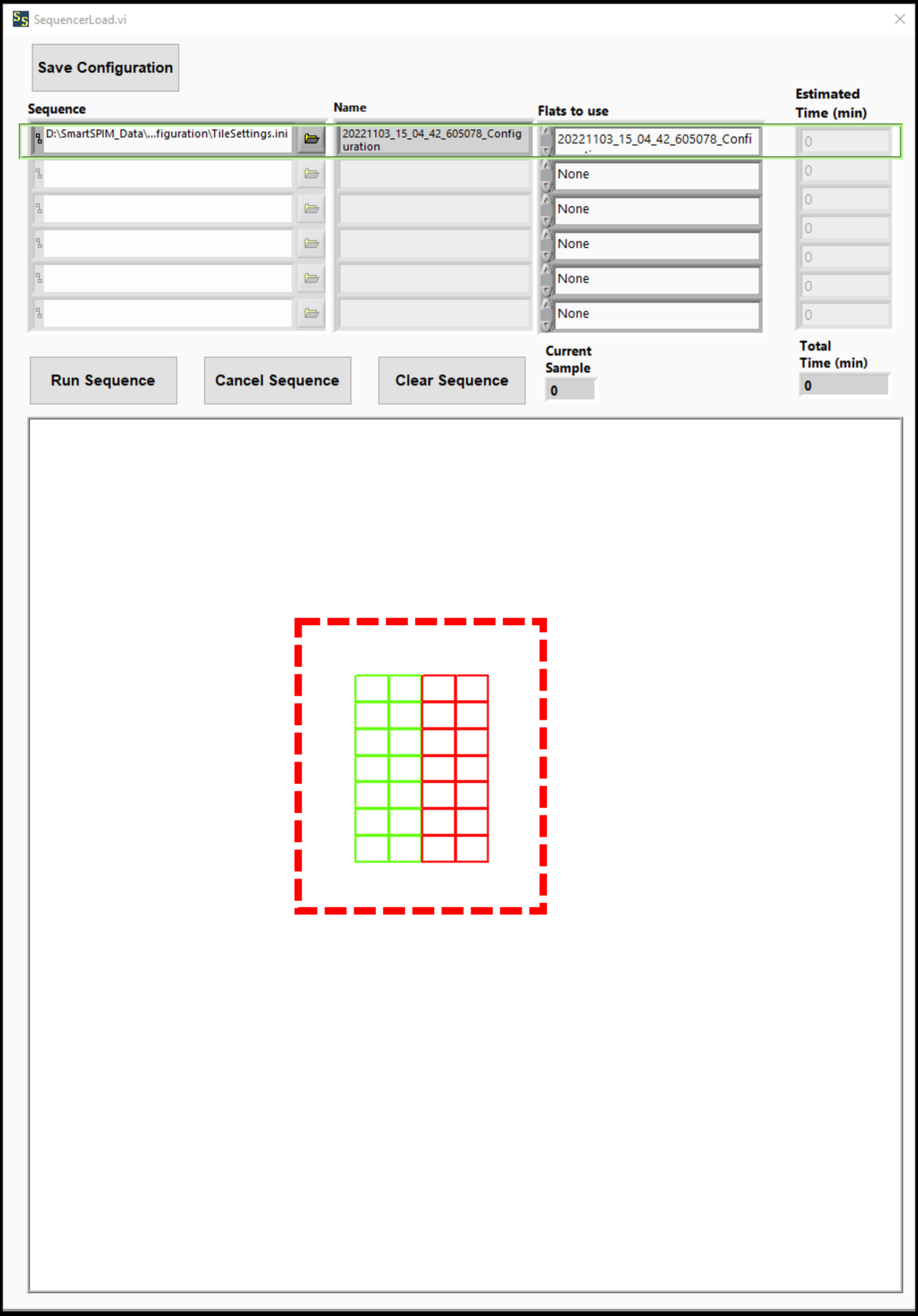 Software's user interface showing the tiling location of one brain. Software's user interface showing the tiling location of one brain.