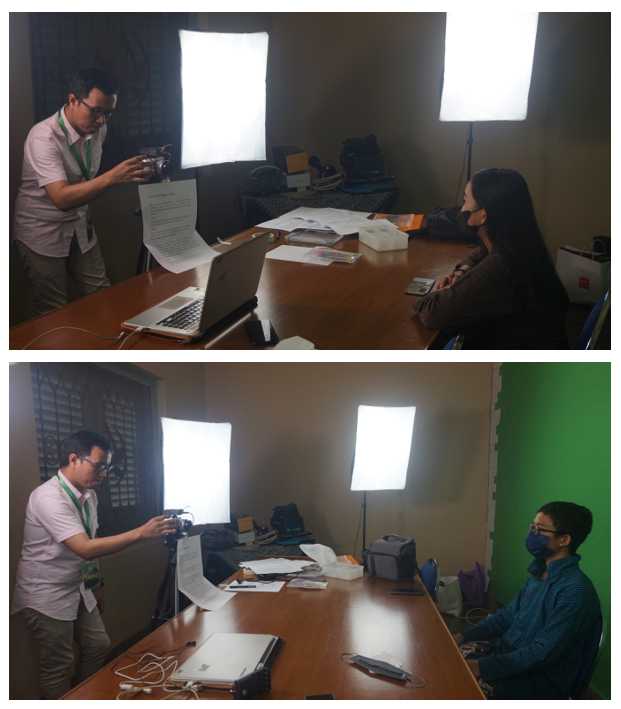 A portrayed of video shooting set-up A portrayed of video shooting set-up