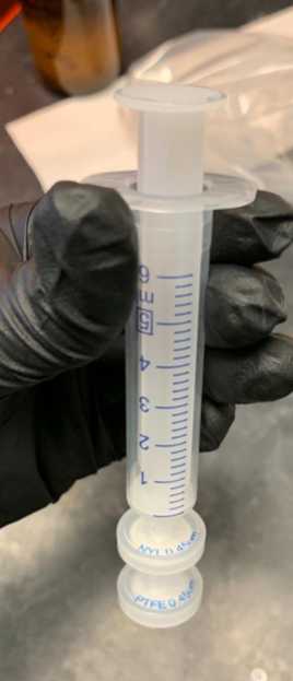 Set-up of syringe filter for sugar analysis Set-up of syringe filter for sugar analysis