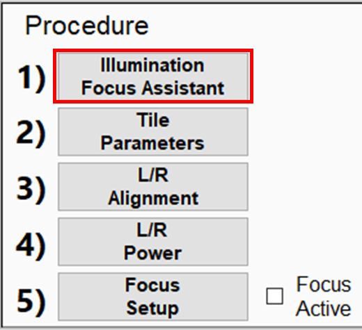 “Procedure 1)” opens a pop-up menu with 6 additional steps “Procedure 1)” opens a pop-up menu with 6 additional steps