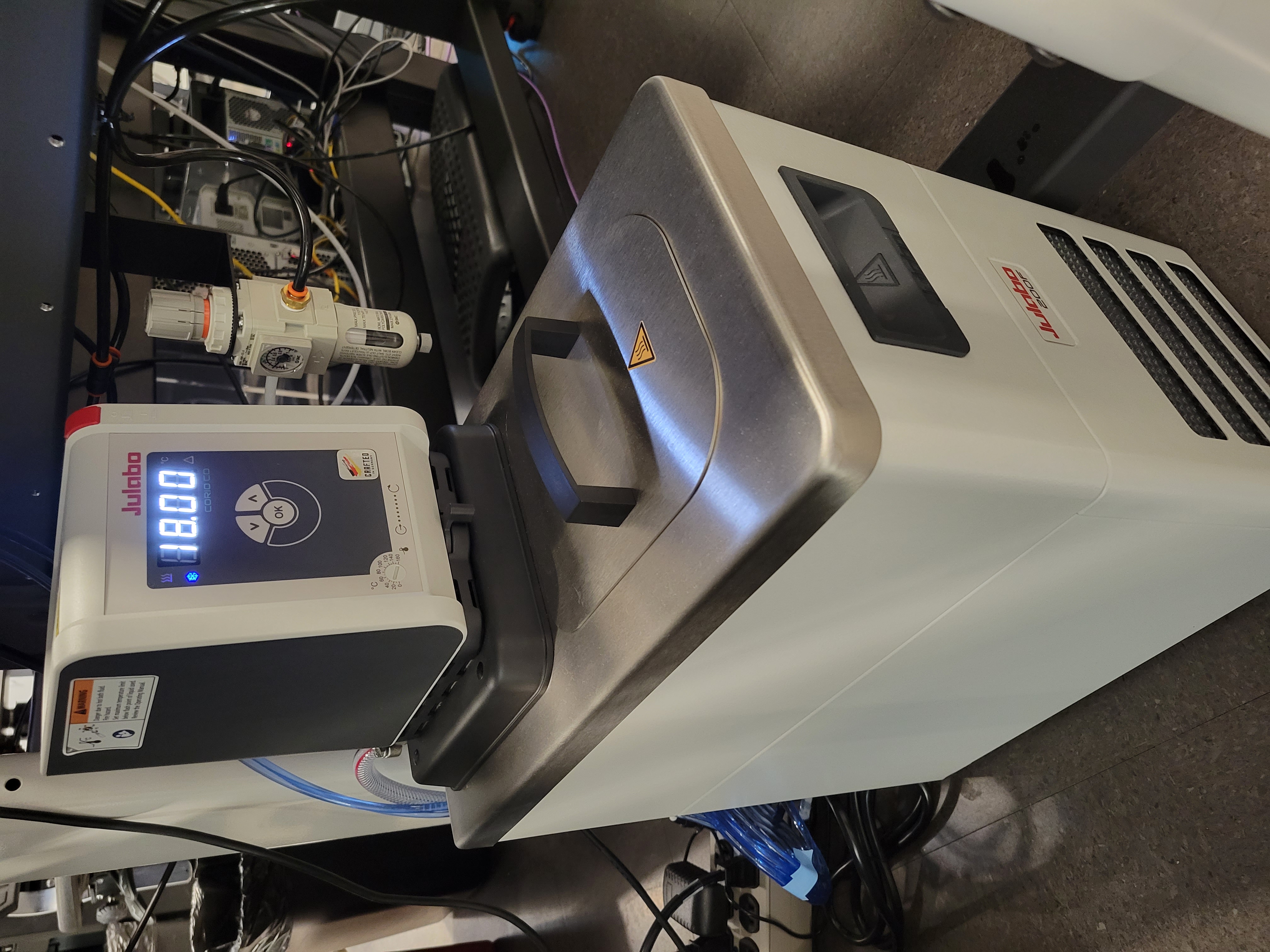Chiller running at 18 degrees C. Chiller running at 18 degrees C.