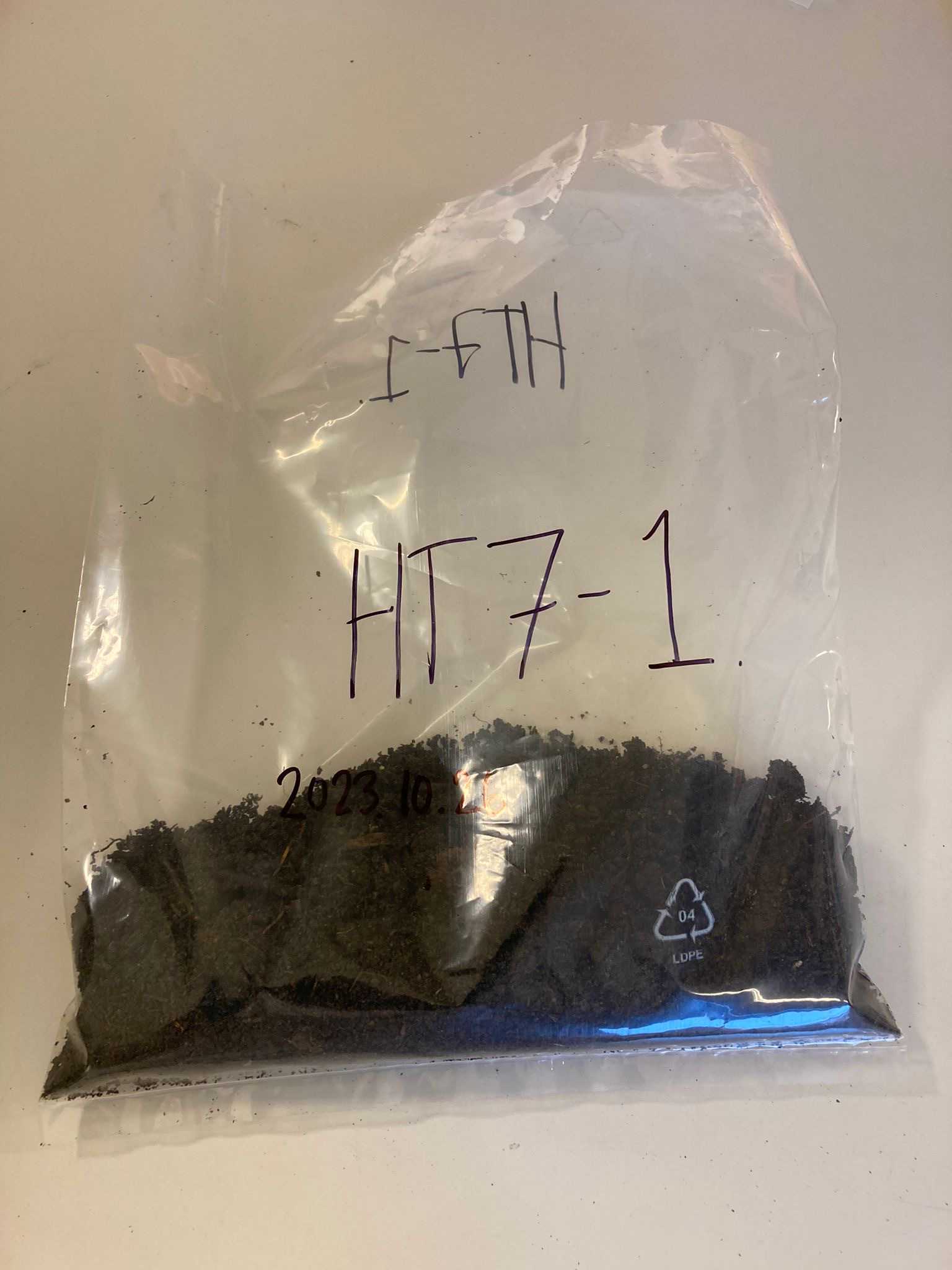 A soil sample after removal of larger particles. A soil sample after removal of larger particles.