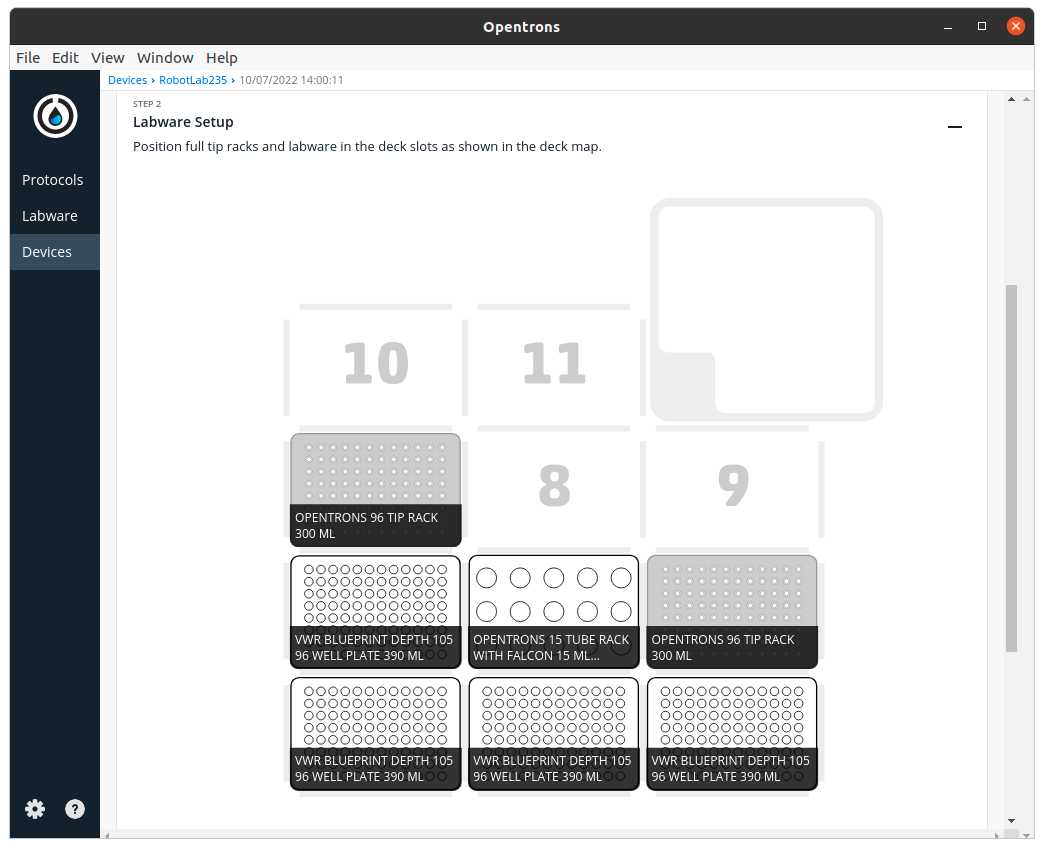 Example of a Labware Setup for a colonie counter selection protocol Example of a Labware Setup for a colonie counter selection protocol