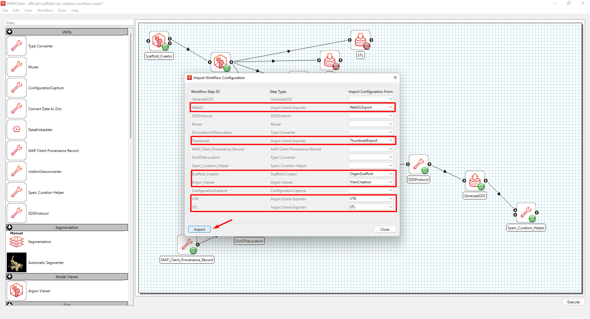 Figure 8. Import workflow configuration settings. Figure 8. Import workflow configuration settings.