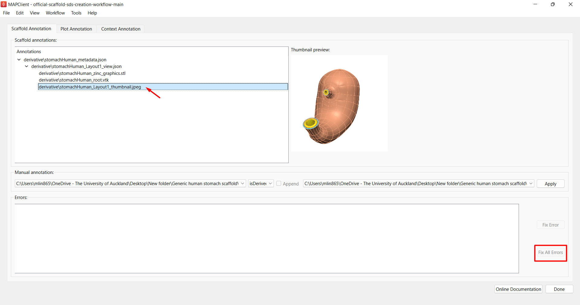 Figure 10. Dataset curation tool for annotating the manifest file for the derivative folder. Figure 10. Dataset curation tool for annotating the manifest file for the derivative folder.
