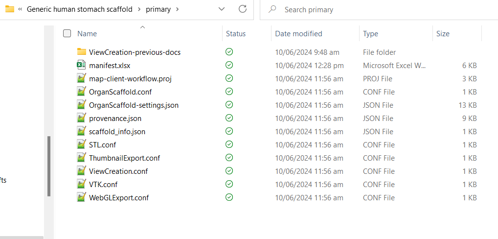 Figure 13. Contents of the primary folder in a generated SDS dataset. Figure 13. Contents of the primary folder in a generated SDS dataset.
