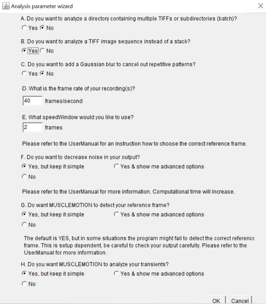 Figure 25. MuscleMotion parameter menu. Figure 25. MuscleMotion parameter menu.