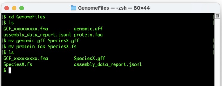 Figure 2: Example contents of GenomeFiles directory Figure 2: Example contents of GenomeFiles directory