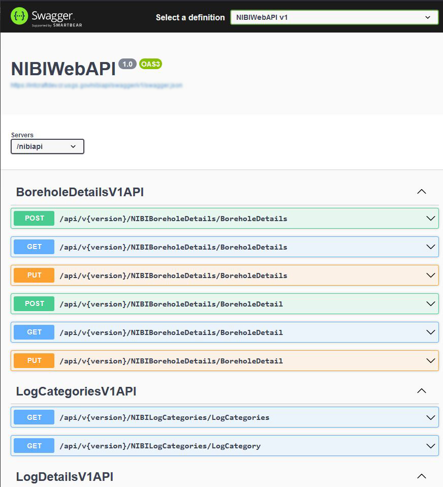 Figure 45. NIBI REST API Swagger documentation page. Figure 45. NIBI REST API Swagger documentation page.