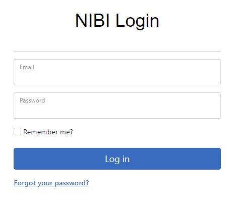 Figure 26. NIBI login. Figure 26. NIBI login.