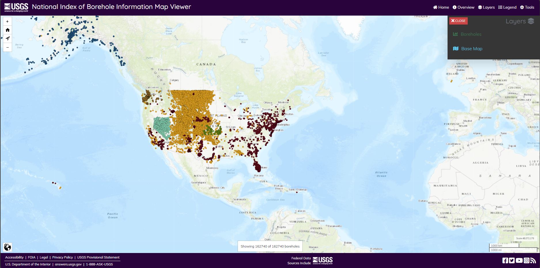 Figure 5. NIBI Map Viewer default view. Figure 5. NIBI Map Viewer default view.