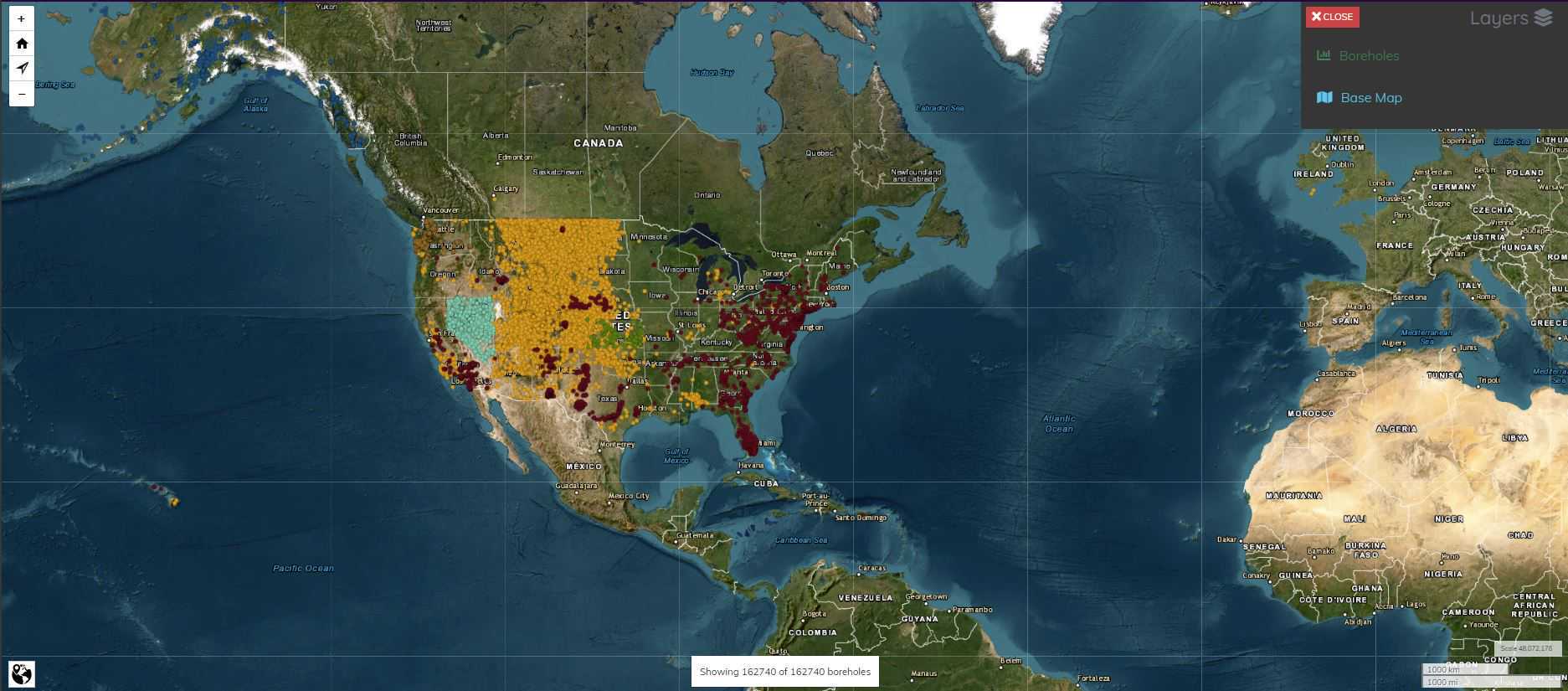 Figure 11. NIBI Map Viewer with Imagery base map selected. Figure 11. NIBI Map Viewer with Imagery base map selected.