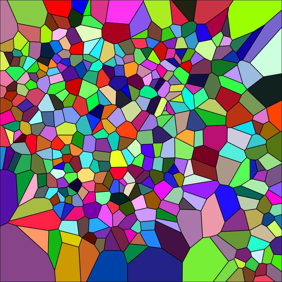 Voronoi tesselation with cell sites hidden (Elaboration 2) Voronoi tesselation with cell sites hidden (Elaboration 2)
