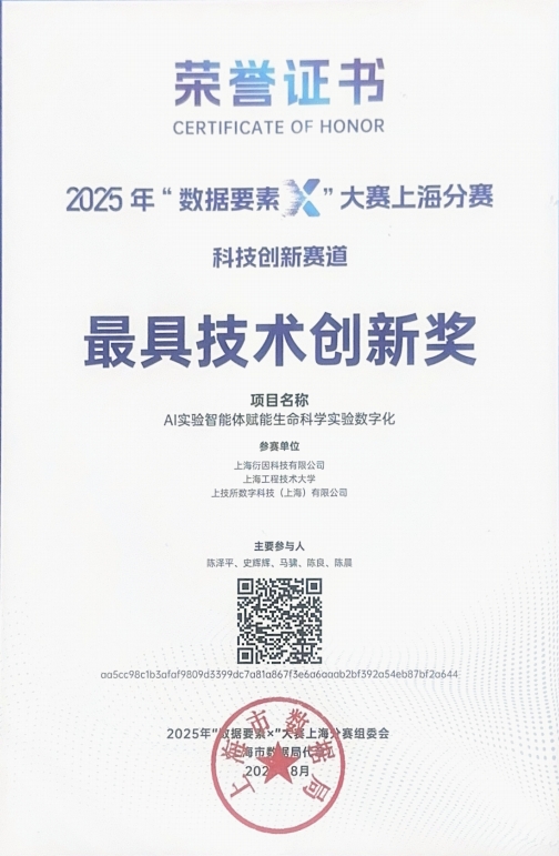 2025“数据要素X”最具技术创新奖